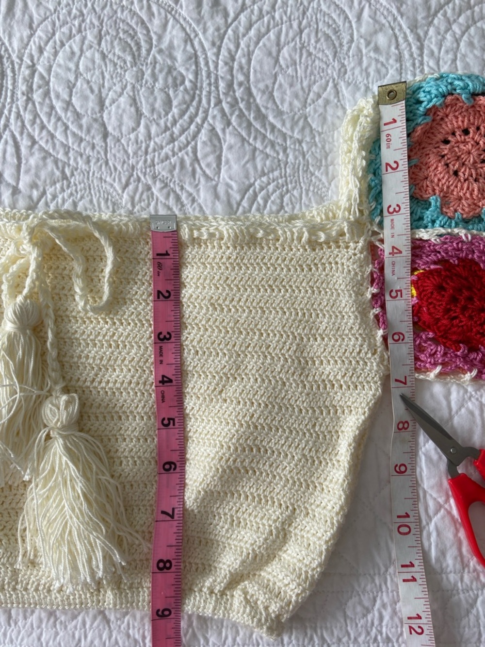Spell Crochet Set Let the Sunshine In Maxi Skirt and Crop Top Cream Rainbow S - Picture 12 of 17
